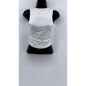 SHEIN Women White Open-Back Tank Top SZ XS